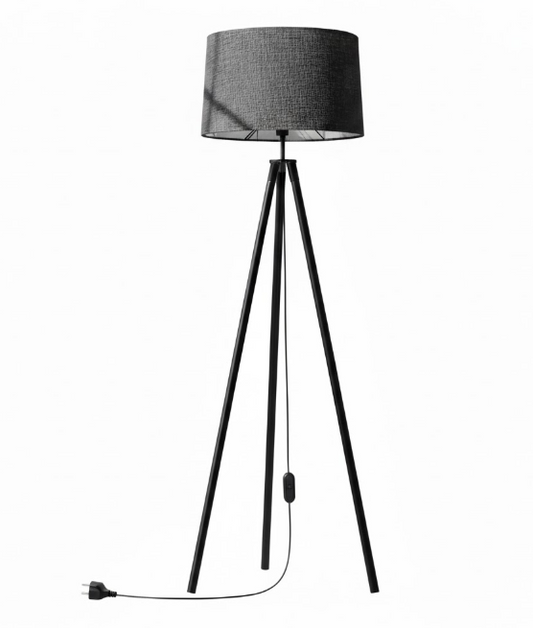 Black Tripod Floor Lamp | Solving Ambience Control with 30,000-Hour Dimmable Precision.