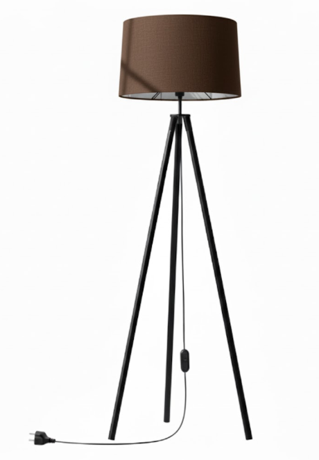 Rich Brown Tripod Floor Lamp | Solving Room Flatness with 30,000-Hour Dimmable Depth.