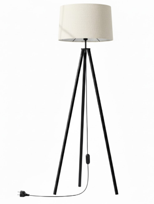 Flaxen Linen Tripod Floor Lamp | Solving Harsh Lighting with 30,000-Hour Dimmable Warmth.