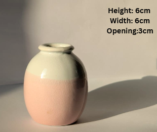 Two-Tone Pink Glazed Mini Ceramic Vase | A Subtle Pop of Color for Neutral Interiors